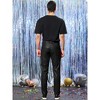 Lars Amadeus Men's Metallic Slim Fit Night Club Disco Shiny Faux Leather Pants - 4 of 4