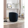 MAYEERTY Velvet Swivel Barrel Chair, Black Powder Coating Metal Ring, Home Use, Black - 4 of 4