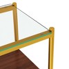 GlasFlength Living Room Modern Minimalist End Tables, Stylish and Fashion, Space Saving for Small Homes Spaces, Gold,19.1”*21.14”*15.35" - 4 of 4