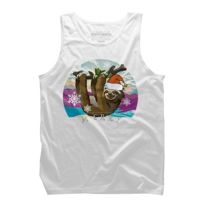 Men's Design By Humans Merry Slothmas - Funny Christmas Pajama for Sloth LoversÂ By TELO213 Tank Top