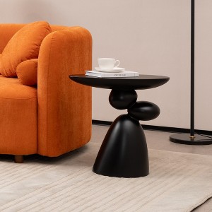 GDFStudio Brynn Modern Fiberglass Oval Coffee Table with Sculptural Pedestal Base - 1 of 4