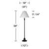 360 Lighting Dyna 58" High Black and Ivory Pleated Shade 2-Light Floor Lamp - 4 of 4