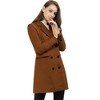 Allegra K Women's Elegant Notched Lapel Double Breasted Long Sleeve Winter Overcoat - 4 of 4