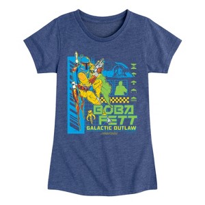 Girls' - Star Wars - Dark Digital Boba Fett Fitted Short Sleeve Graphic T-Shirt - 1 of 3