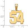 Black Bow Jewelry 14k Yellow Gold, Athletic Collection Medium Polished Number 54 Pendant - 2 of 3