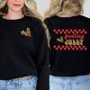 Simply Sage Market Women's Graphic Sweatshirt Feeling Jolly Checkered Front and Back - 2 of 4