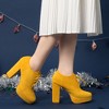 Perphy Women's Lace Up Round Toe Cushioned Insole Platform Chunky Heel Ankle Boots - 2 of 4