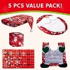 Joyfy 5Pcs Christmas Gnome Toilet Seat Cover, Bathroom Decor Set with Rugs Tank Cover Toilet Paper Box Cover and Santa Towel Christmas Decoration - 2 of 4