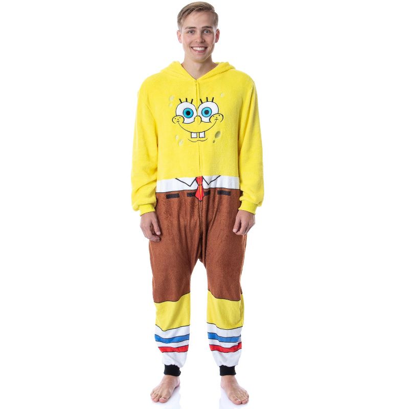 Nickelodeon Mens' SpongeBob SquarePants Costume Sleep Pajama Union Suit Yellow, 4 of 6