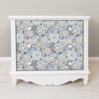 Dream On Navy Floral Peel and Stick Vinyl Wallpaper