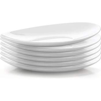 Bormioli Rocco Prometeo Opal Glass Dinner Plates, Set Of 6, 10.75" x 9.5"