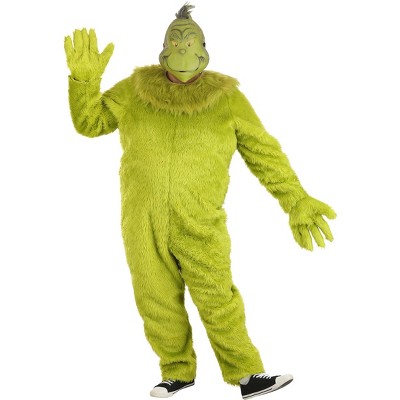 HalloweenCostumes.com XX Large   Adult Plus Size Deluxe The Grinch Jumpsuit with Latex Mask, Green