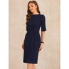 Allegra K Women's Short Sleeve Knee Length Ruched Business Work Sheath Dress - 4 of 4