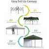 10x10 FT Heavy Duty Pop Up Canopy Tent with 1 Removable Mesh Sidewalls, One Person Setup Commercial Shelter for Events, Parties, Camping - 4 of 4