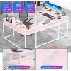 78.8in U-Shaped Corner Computer Desk for Gaming, Reversible L-Shaped Office Desk with Power Outlets, LED Lights, Monitor Stand & Storage Shelves - 4 of 4