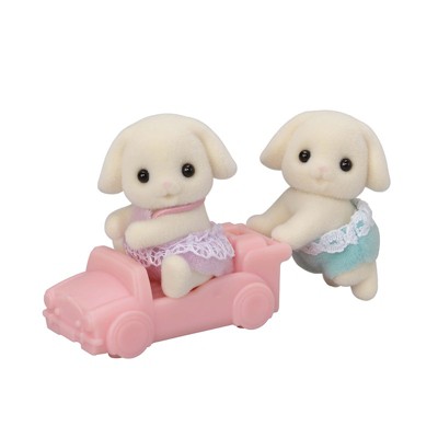 Calico Critters Flora Rabbit Twins, Set of 2 Collectible Doll Figures