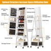 TruAIR 66" 360° Swivel Jewelry Armoire – Freestanding Mirror Cabinet with Storage Drawer & Wheels - 3 of 4