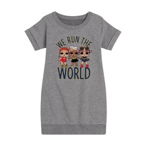 - LOL Surprise! - Grrrls Run the World Graphic Short Sleeve Fleece Dress - 1 of 4
