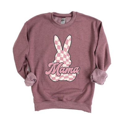 Simply Sage Market Women's Graphic Sweatshirt Checkered Bunny Mama