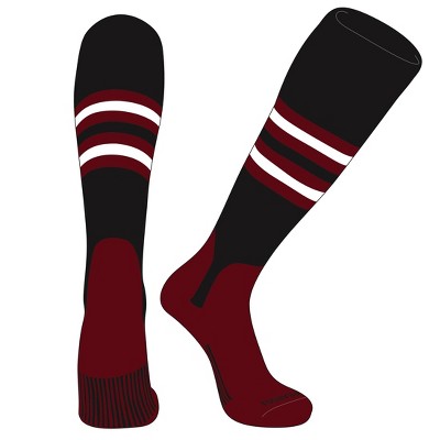PEAR SOX OTC Baseball Softball Stirrup Socks (F, 5in) Black, Cardinal, White, C