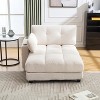 Oversized Chaise Lounge Lazy Single Sofa Couch Cozy Sleeper Sofa Bed with Switchable Armrest, USB Ports, Cup Holder, Side pocket & Pillow-ModernLuxe - 3 of 4