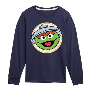 Boys' - Sesame Street - Oscar Badge -Toddler and Youth Long Sleeve T-Shirt Long Sleeve Graphic T-Shirt - 1 of 3