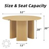PexFix 52" Modern Round Dining Table with Striped Column Legs Solid Wood Kitchen Table Anti-Scratch Footpads for Dining Room & Kitchen Bar in Natural - 4 of 4