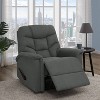 ProLounger Plush Low-Pile Velour Tufted Back Extra Large Wall Hugger Reclining Chair - Smoke Gray