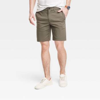 Men's Regular Fit 9" Tech Chino Shorts - Goodfellow & Co™ Olive Green 42
