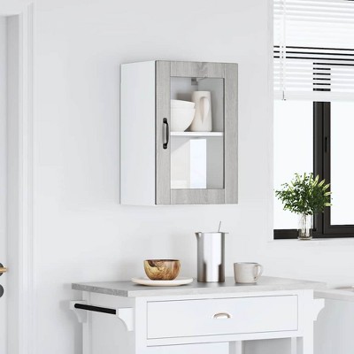 CLIHOME Bathroom Wall Mounted Cabinet, Narrow Wall Cabinet, Hanging Cabinet for Living Room, Multi-Function Kitchen Side Cabinet
