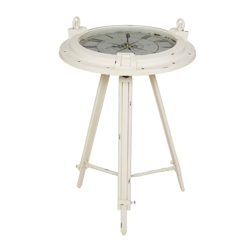 Coastal Compass Metal Accent Table White - Olivia &#38; May, 3 of 8