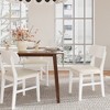 Heynemo Wooden Dining Chairs Set of 2, Modern Dining Chairs with Solid Wood Legs, 350LBS Capacity, Faux Leather Accent Side Seat for Kitchen, White - 3 of 4
