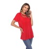 Women's Crisscross Neck Short Sleeve Top - White Mark - 2 of 4