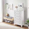 Garvee 5 Drawers Dresser for Bedroom, White Chest of Drawers Tall Wood Dresser with Large Storage Organizer for Living Room, Closets, Hallway, White - 3 of 4