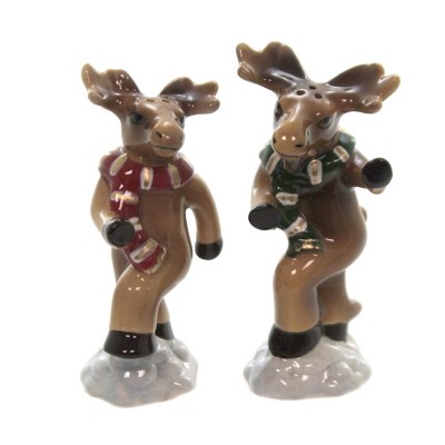 Tabletop 4.0" Moose Salt And Pepper Christmas Winter Snow Cosmos Gifts Corp.  -  Salt And Pepper Shaker Sets