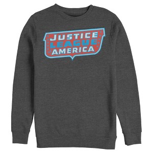 Men's Justice League Patriotic Frame Logo Sweatshirt - 1 of 3