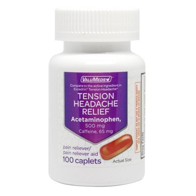 ValuMeds Tension Headache Relief Caplets - Acetaminophen - 100ct