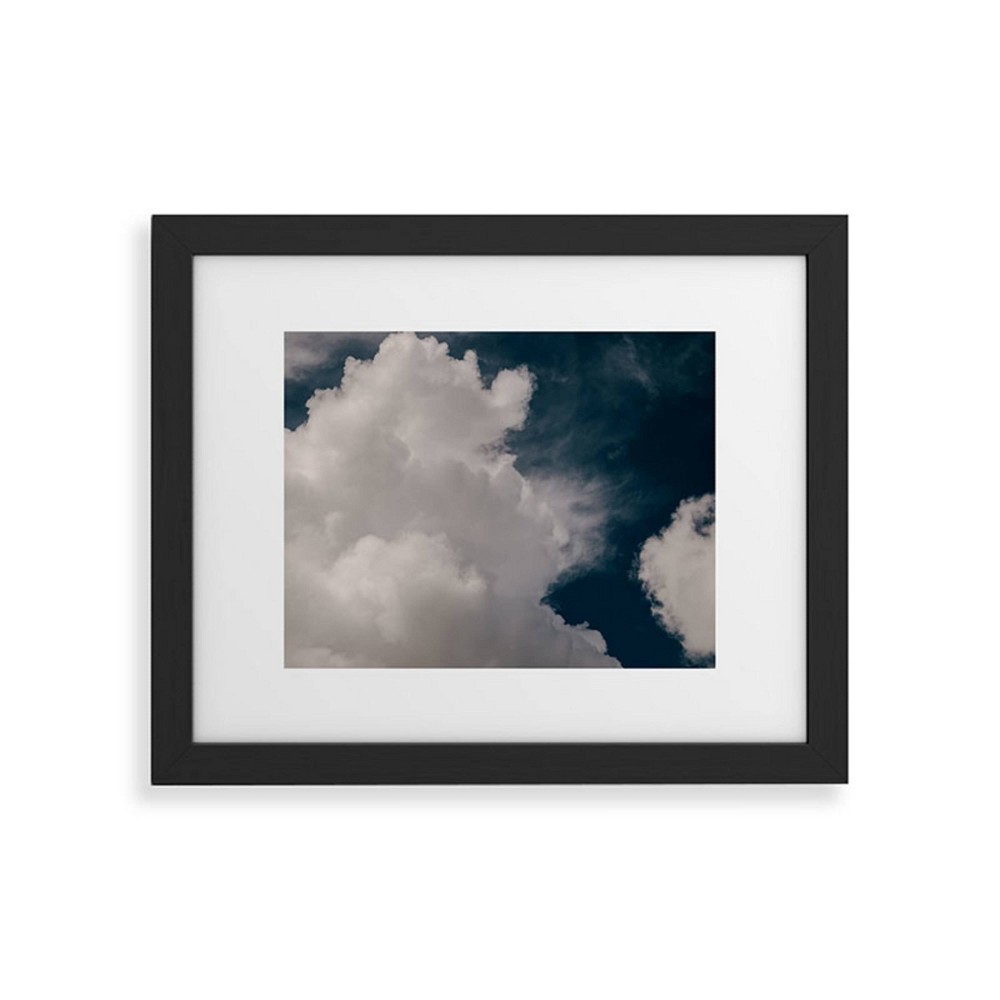 Photos - Other Decoration Deny Designs 8"x10" Hannah Kemp Puffy Clouds Black Framed Art Print