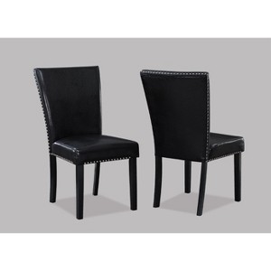 PAGED Faux Leather Upholstered Dining Chairs Set of 2 Simple Contemporary Dining Room Chairs with Tufted Back for Dining Room, Kitchen - 1 of 4