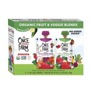 Once Upon a Farm Organic Fruit & Veggie Blends Variety Pack - 25.6oz/8ct - 1 of 4