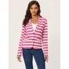 INSPIRE CHIC Women's Notched Collar Long Sleeve Button Front Striped Blazer - 2 of 4