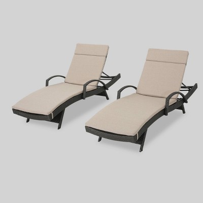 Salem 2pc Wicker Chaise Lounges - Gray - Christopher Knight Home