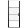 vidaXL Shower Door 35.8 in.x76.8 in. Half Frosted Tempered Glass Black - 3 of 4