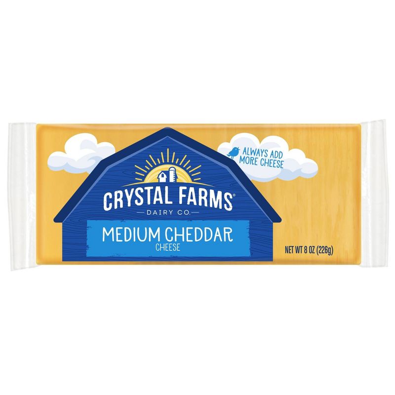Crystal Farms Medium Cheddar Cheese - 8oz, 1 of 5