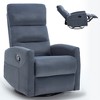 Manual Recliner Chair with Rocker and 360° Swivel, Fabric Upholstery, Handle Recline, Heavy Duty Metal Base - 3 of 4