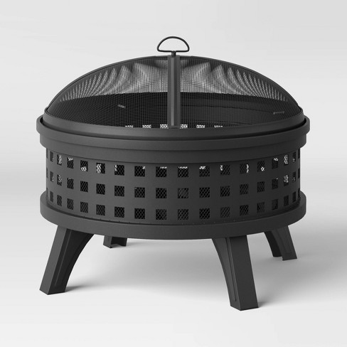 Lily 24 Wood Burning Round Outdoor Fire Pit - Black - Bond : Target