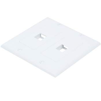Monoprice 2-Gang Wall Plate - 2 Hole White For Keystone, Ethernet Networks or Home Theater Interconnects