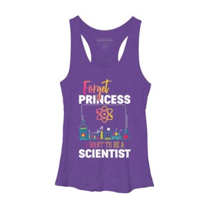 Women's Design By Humans Forget Princess I Want To Be A Scientist By BaoMinh Racerback Tank Top - 1 of 3