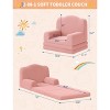 GustoWave 2-in-1 Soft Toddler Couch Fold Out, Toddler Chair Comfy, Convertible Sofa to Lounger, Kids Furniture for Playroom - 2 of 4