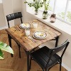 Dining Table Set for 2, 3-Piece, Square Table and 2 Upholstered Chairs, Fits Small Spaces/Apartments, Retro Gray/Rustic Brown/Black - 2 of 4